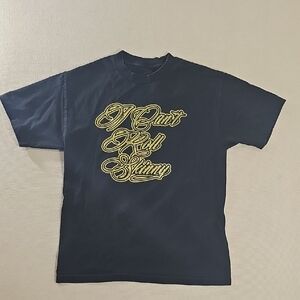 The Rail Black Tee with White Script